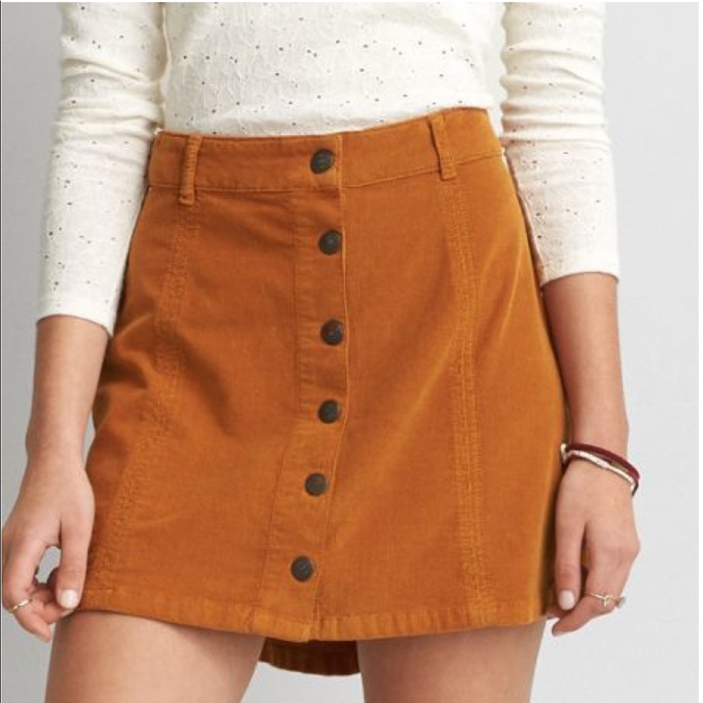 American Eagle Corduroy Button Skirt